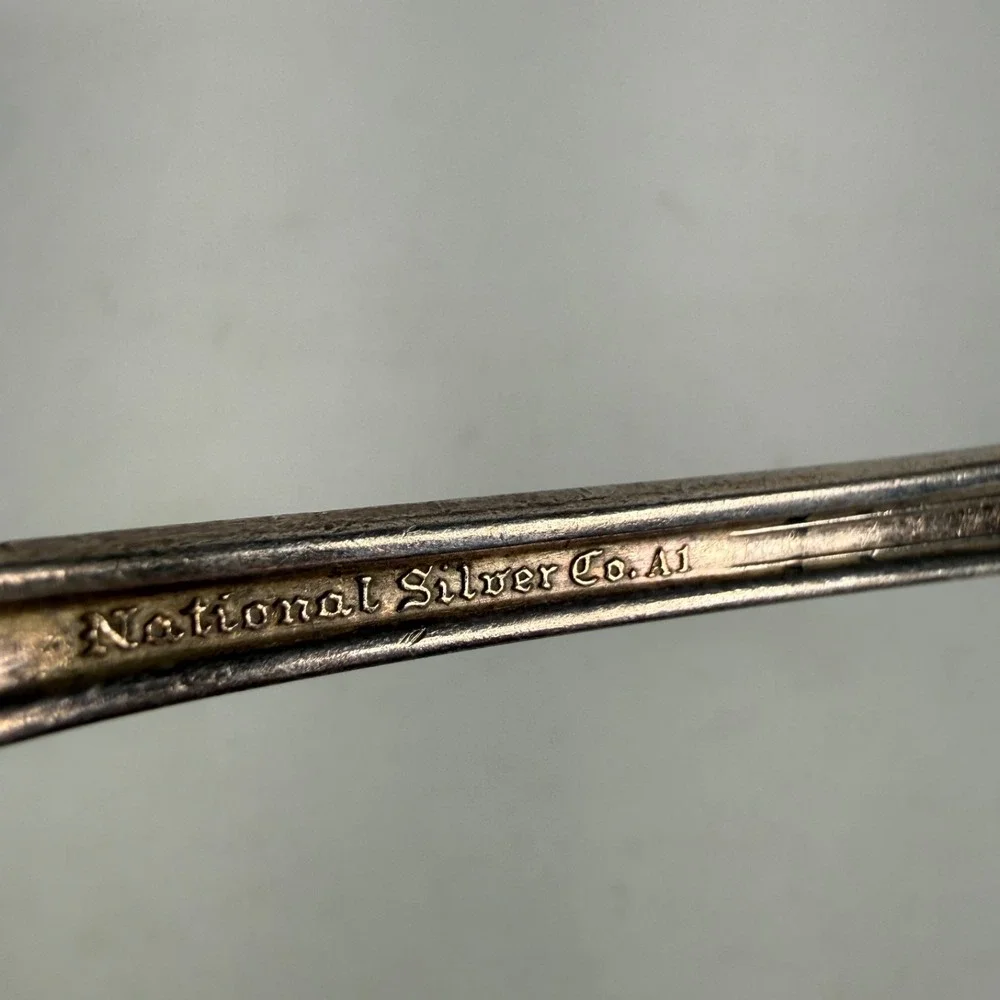 1937 National Silver Co. A1 Rose and Leaf Pattern Silverplate Fork